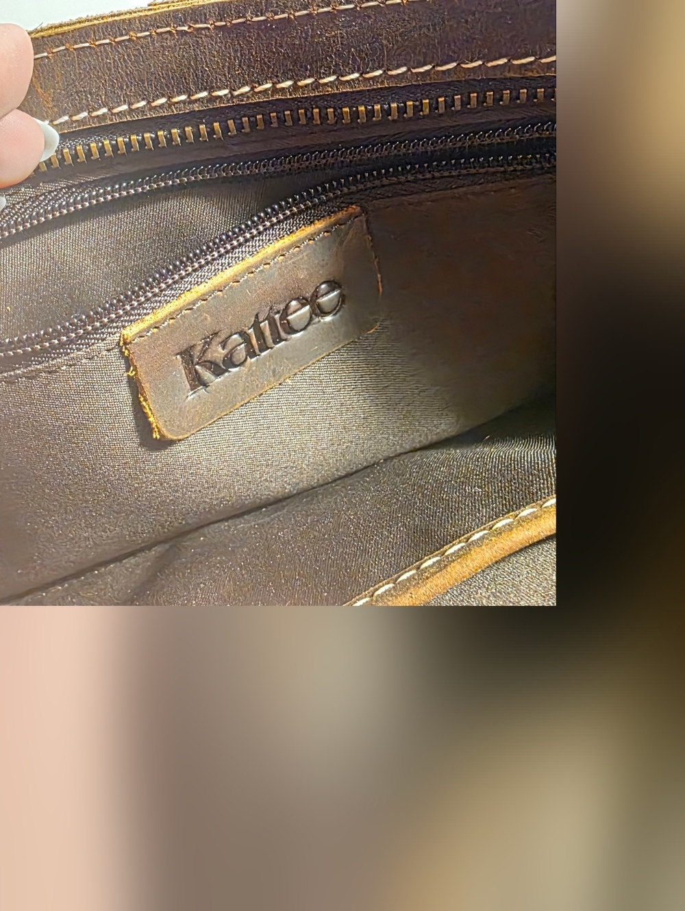 Kattee Brown Leather Sling Bag - Compact Everyday Carry - Picture 9 of 11